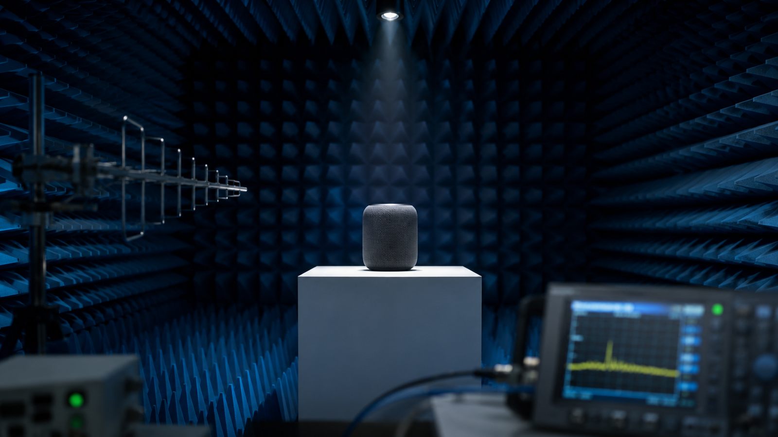 Anechoic EMC chamber with device under test - EMC EMI testing for electronics in India