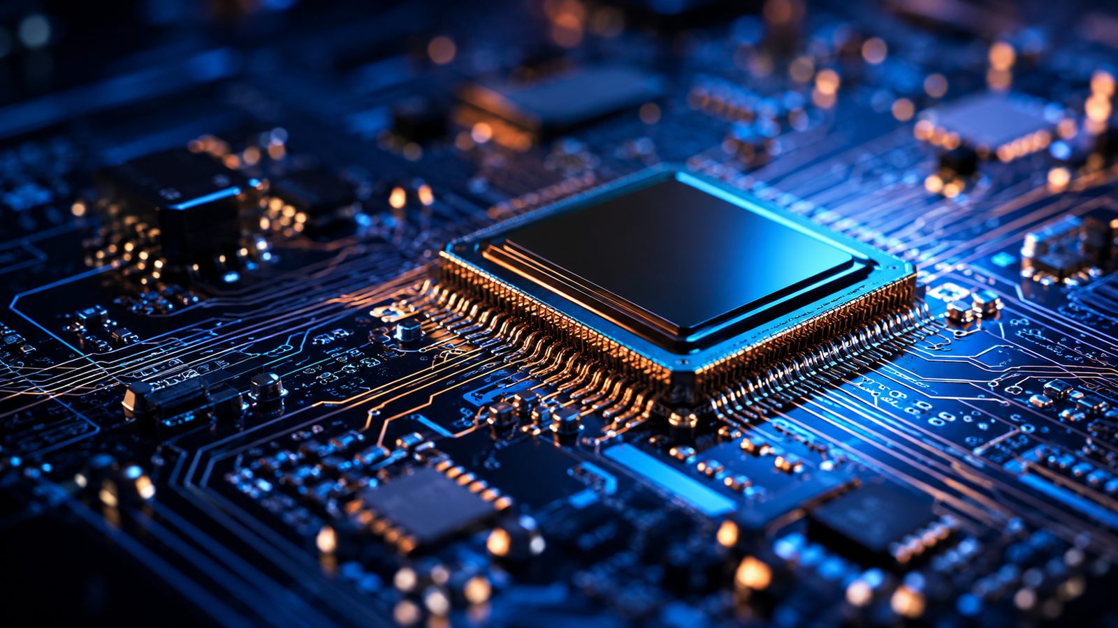 Macro of an electronics circuit board - compliance for electronics and IT hardware entering India