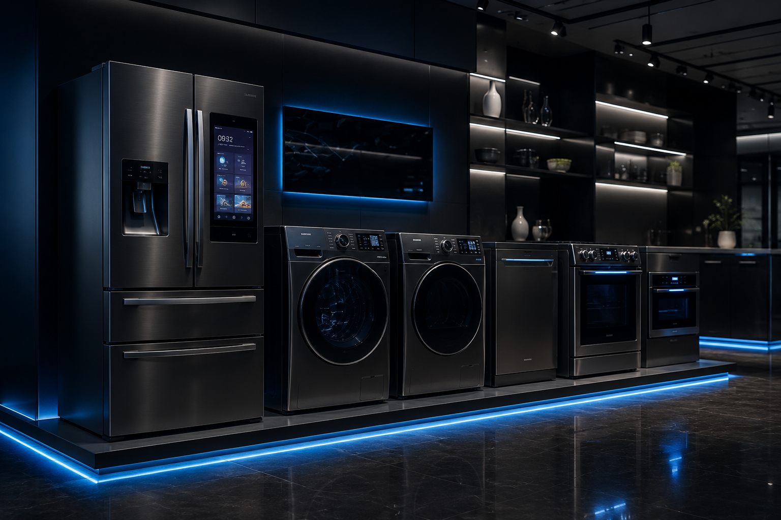 Modern home appliances in a premium showroom - BIS and BEE compliance for appliances in India